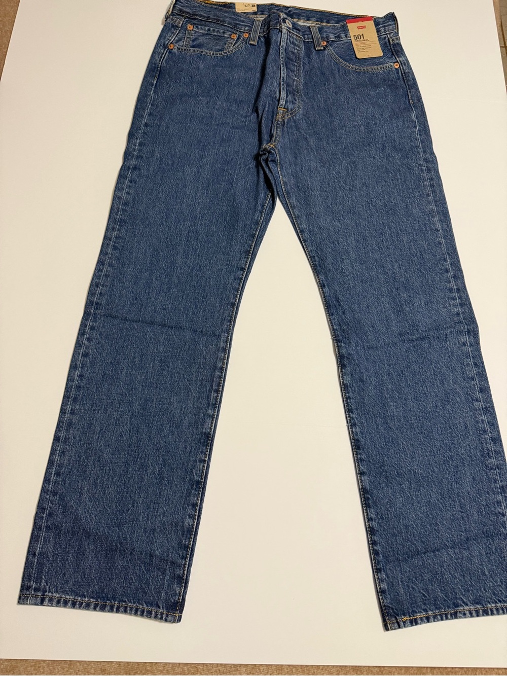 Levi's 501 Straight-Leg Classic Blue Denim Jeans